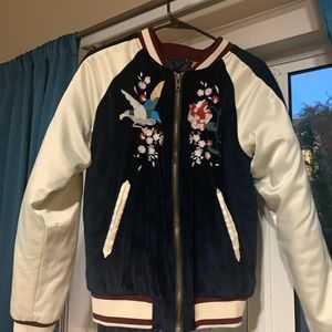 Cute bomber jacket - tag of brand missing. Kind of small